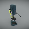 Sturdy Workbench Furniture Featuring Green Drill Press And Yellow Cords