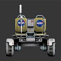 NASA Lunar Rover Design With Two Seats Multiple Wheels And Instruments 3d model