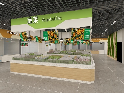 modern vegetable market 3d model