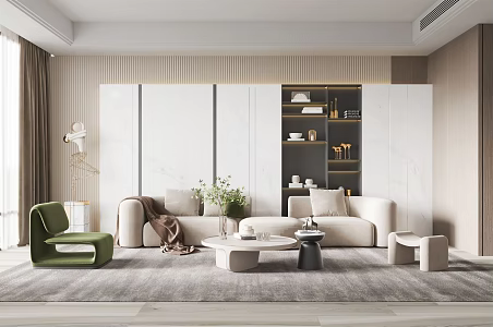 Modern Living Room Living Room Sofa Coffee Table Combination 3d model