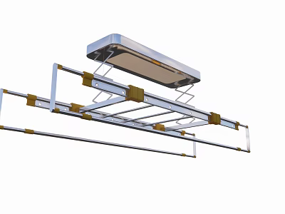 Electric Ceiling Mounted Clothes Drying Hanger With Retractable Metal Rods 3d model