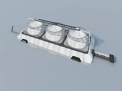 Industrial Swing Door Design For Three Dome Tank Facility With Metal Frames 3d model