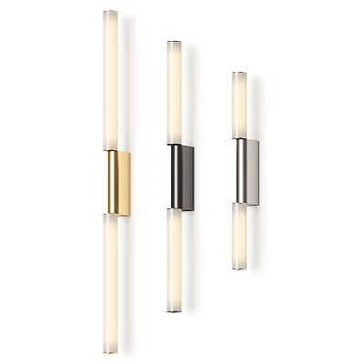 Modern Wall Lamps With Gold Black Silver Finishes And Long Strip LED Tubes For Home 3d model
