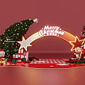 Modern Christmas Meichen Commercial DP Meichen Net Red Pushcard Meichen 3d model