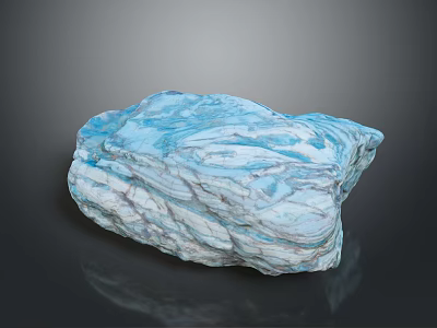 Blue And White Natural Stone With Unique Veined Texture For Decorative Projects 3d model
