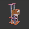 Multi Tiered Wooden Shelving Unit With Scratching Posts White Platforms And Cat Condo Design
