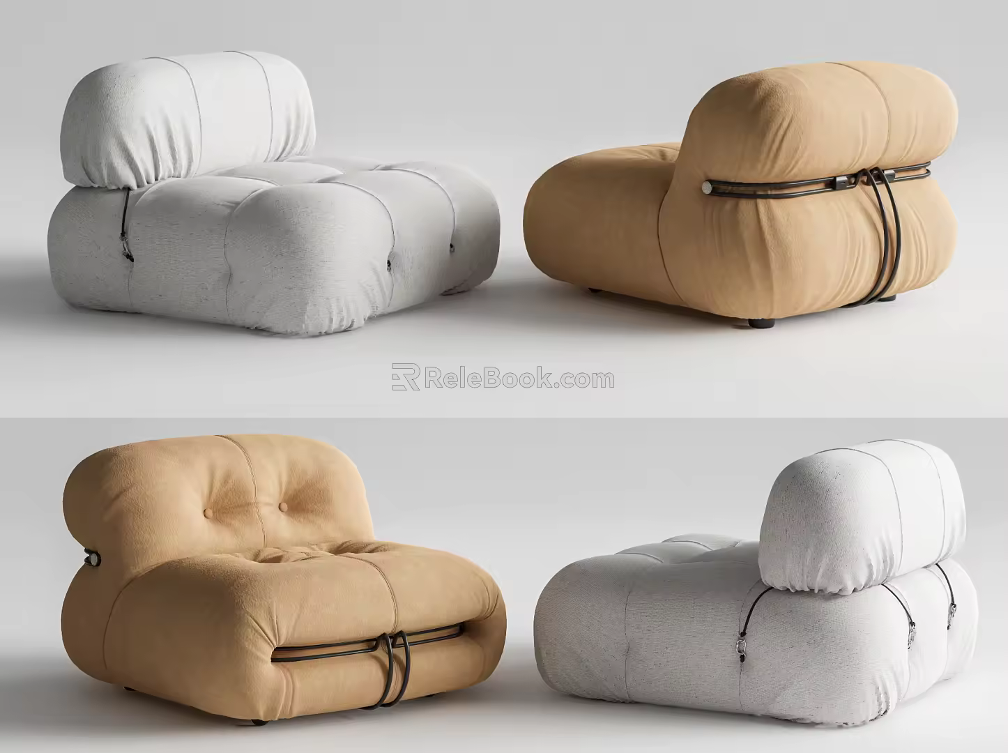 Modern Single Sofa Lazy Sofa 3d model