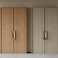Wooden And Light Colored Double Doors With Golden Handles Modern Design