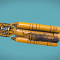 Yellow Vintage Submarine Water Vehicle With Observation Windows Pipes And Tracked Base