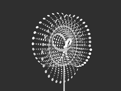 Modern Artistic Decorative Light With Radial Metal Frame and Hanging Pendants Design 3d model