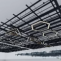 Modern Ceiling Metal Frame Structure with Grid Design and Installation Framework 3d model
