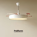 Modern White Chandelier With Red Accents Contemporary Stylish Design From Poliform