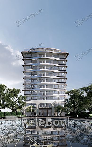 Modern residential building high-grade high-rise villa model