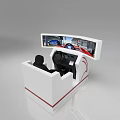 Amusement Driving Simulator Equipment Featuring Steering Wheel Seat And Curved Screens With Realistic Racing Scenes
