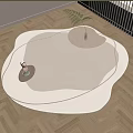 Cream wind irregular carpet shaped carpet sofa coffee table carpet 3d model