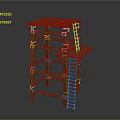 Handmade Wooden Multi layered Furniture With Ladder And Shelf Structure