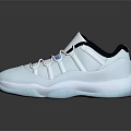 White Low Top Sneakers With Light Blue Sole Blue Logo And Black Accents