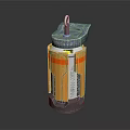 Modern Futuristic Mechanical Component Featuring Metallic Structure Transparent Golden Panels And Silver Base