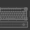 Vintage Mechanical Keyboard With Ergonomic Mouse And Wooden Wrist Rest