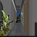 Modern Restaurant Interior Design With Wooden Reception Desk Green Plants And Open Layout