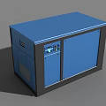 Blue Modern Industrial Equipment Cabinet With Control Panel And Side Vents