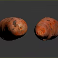 Fresh Orange Carrots with Natural Soil Marks on Dark Background 3d model