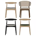 Different Styles Modern Dining Chairs With Wooden Frames And Colorful Upholstered Seats