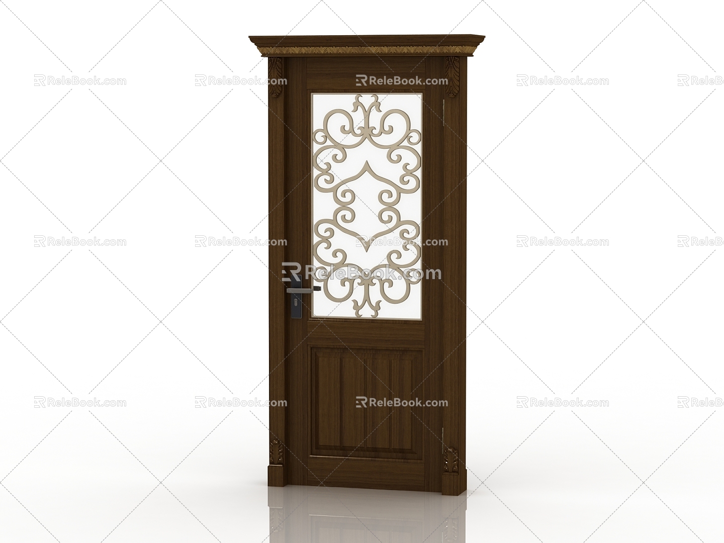 European style door interior door solid wood door 3d model