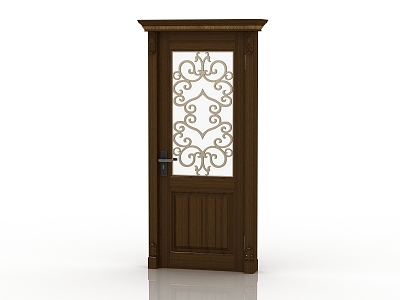 European style door interior door solid wood door 3d model