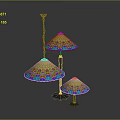Decorative Stained Glass Lamps With Colorful Patterned Shades And Elegant Design