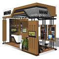 NAHAR Modern Exhibition Booth Design With Wooden Structure Display Screens And Green Plants