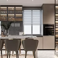 Modern Living Dining Room Interior With Curved Sofa Floor Lamp Coffee Table and Wall Art