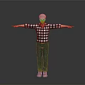 Man In Plaid Shirt Jeans And Cap With Sunglasses Arms Outstretched Standing
