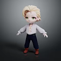 Game Movie Character With Blonde Hair Green Eyes Light Colored Shirt Dark Pants Brown Boots