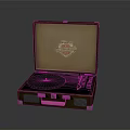 Vintage Portable Record Player With Suitcase Design Turntable And Control Knobs