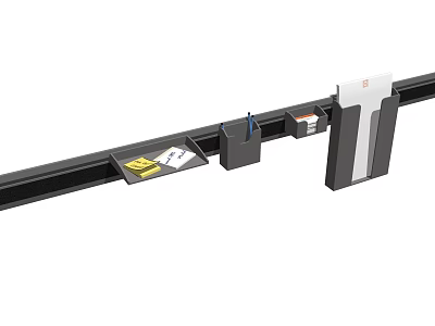 Modern Office Desk With Track System Storage Tray Pen And Documents 3d model