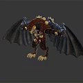 Mechanical Character With Bat Like Creature Red Body Yellow Eyes And Detailed Wings