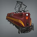 Maroon And Yellow Striped Electric Train Featuring Pantograph And Number 4023