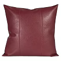 Red Leather Bedding Pillow With Stitched Lines And Smooth Surface 3d model