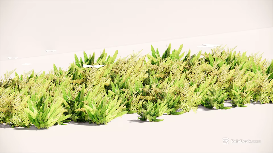 Lush Green Plants with Vibrant Fresh Leaves in Natural Garden Arrangement 3d model 