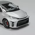 Silver Sleek Sporty Hatchback Car Featuring Black Roof Black Wheels And Modern Front Design