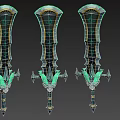 Cursed Dungeon Sword Knight Sword Skull Sword Weapon Cold Weapon Game Equipment Undead Sword 3d model