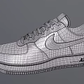 Nike Air Force 1 White Low Top Sneakers With Black Swoosh And Thick Sole