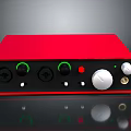 Red Electronic Device With Sleek Design Knobs Indicator Lights And Ports 3d model