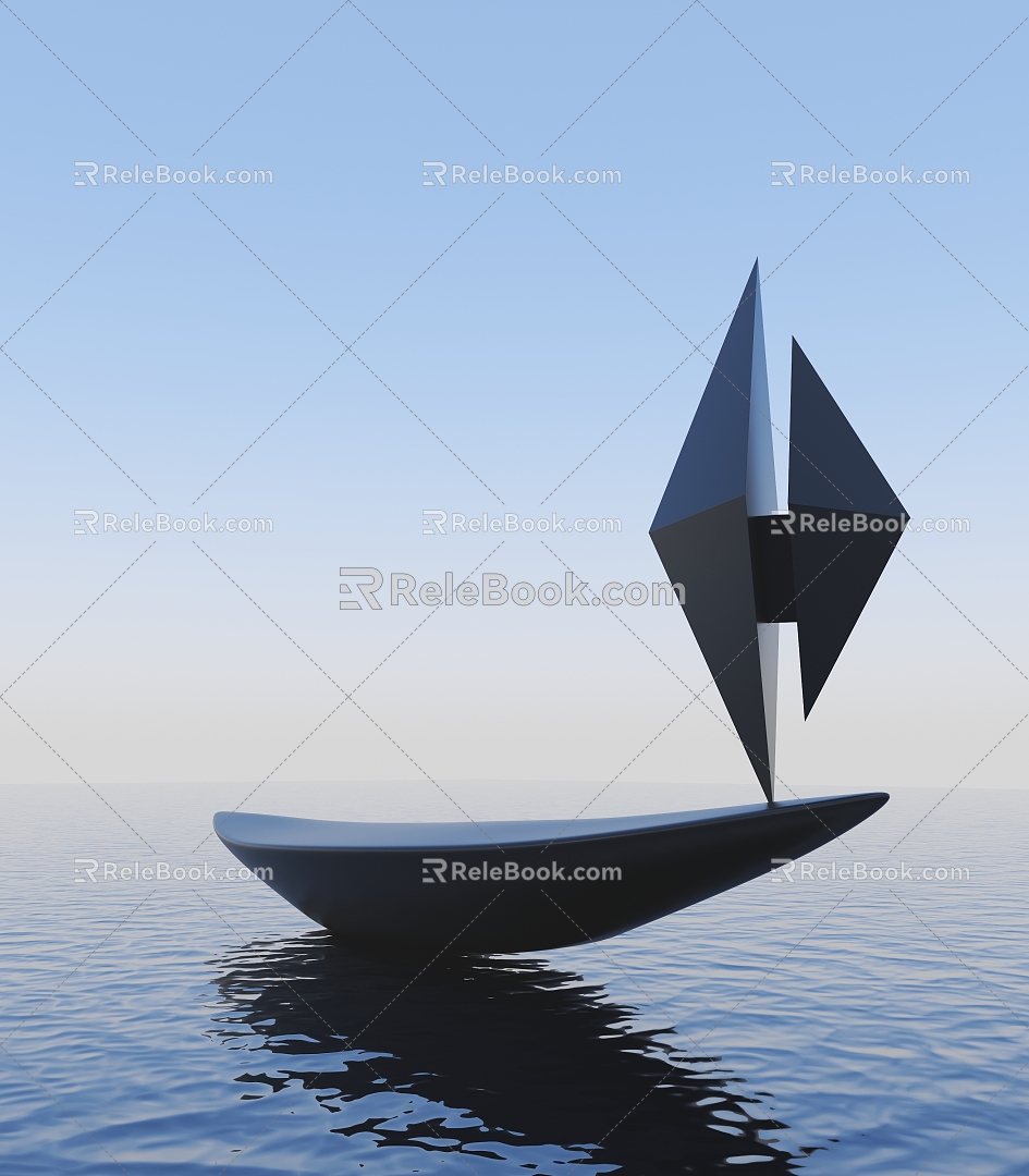 Modern City Sculpture Sculpture Ship Sculpture 3d model