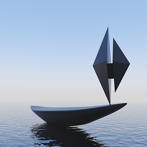 Modern City Sculpture Ship Sculpture 3d model