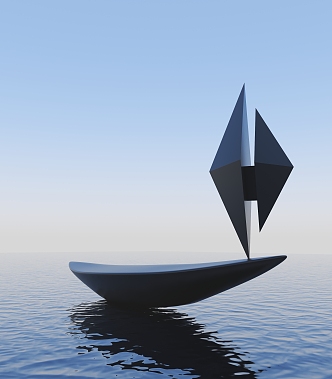 Modern City Sculpture Ship Sculpture 3d model