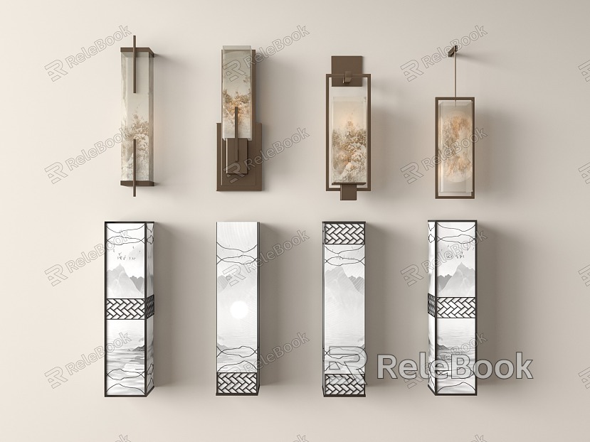 Modern new Chinese style wall lamp wall lamp model