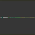 Modern Green And Yellow Sword With White Wrapped Hilt And Decorative Accents