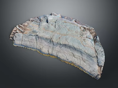 Artistic Sculpture Carving With Natural Stone Textured Surface Irregular Shape Grayish Blue Tones Rough Edges 3d model